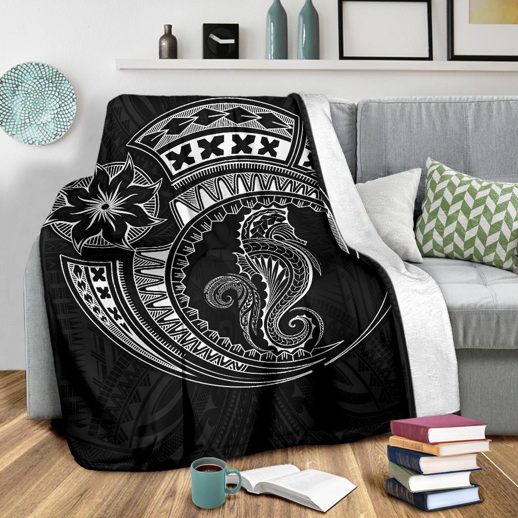 Seahorse Polynesian Blanket - Polynesian Tattoo Black - Polynesian Pride