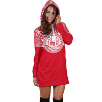 Tahiti Women Hoodie Dress - Tahiti Coat Of Arms Polynesian Flag Color - Polynesian Pride