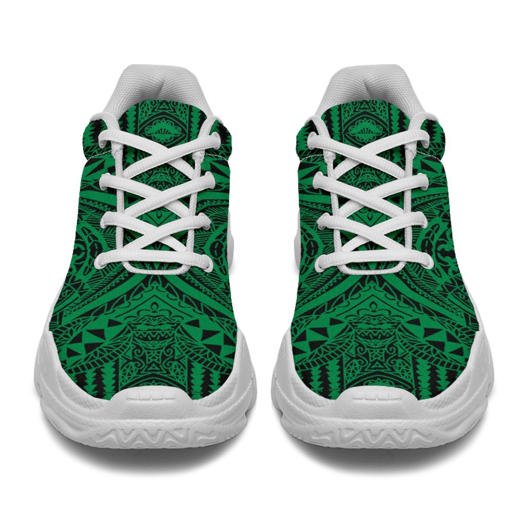 Polynesian Symmetry Green Chunky Sneakers - Polynesian Pride