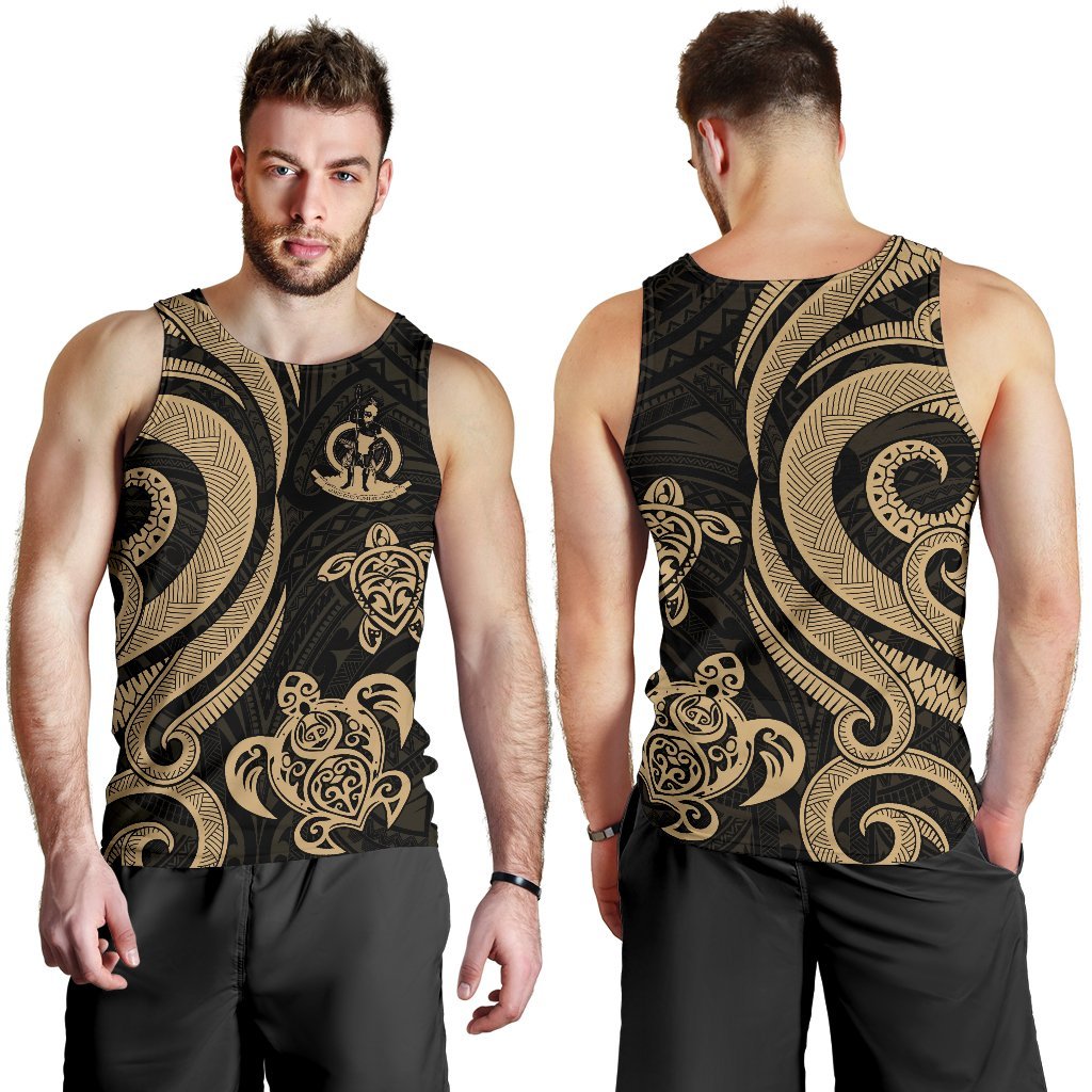 Vanuatu Men's Tank Top - Gold Tentacle Turtle - Polynesian Pride