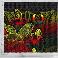 Pohnpei Shower Curtain Turtle Hibiscus Reggae - Polynesian Pride