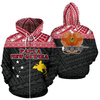 Papua New Guinea All Over Zip up Hoodie Polynesian Hoodie Style Unisex White - Polynesian Pride