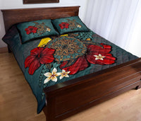 Tokelau Quilt Bed Set - Blue Turtle Tribal - Polynesian Pride