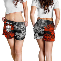 Tahiti Polynesian Personalised All Over Print Women's Shorts - Vintage Polynesian Turtle - Polynesian Pride