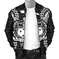 Samoa Polynesian Men's Bomber Jacket Map Black - Polynesian Pride