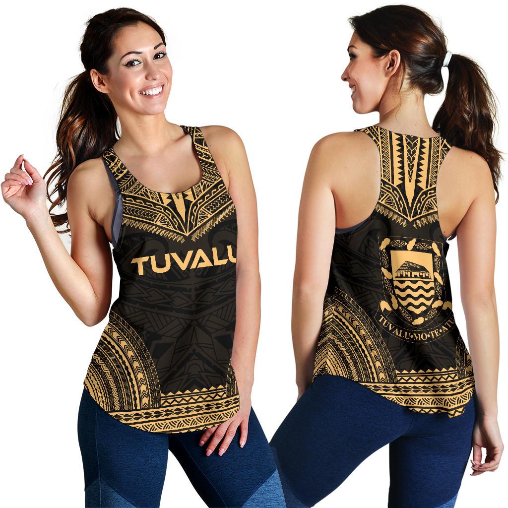 Tuvalu Women's Racerback Tank - Polynesian Chief Gold Version - Polynesian Pride