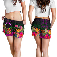Cook Islands Personalised Polynesian Women's Shorts - Summer Hibiscus - Polynesian Pride