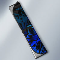 Tuvalu Auto Sun Shades Turtle Hibiscus Blue - Polynesian Pride