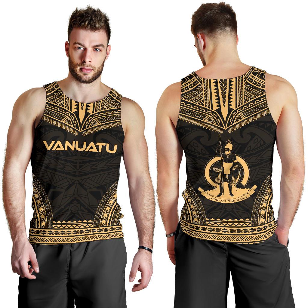 Vanuatu Men's Tank Top - Polynesian Chief Gold Version - Polynesian Pride