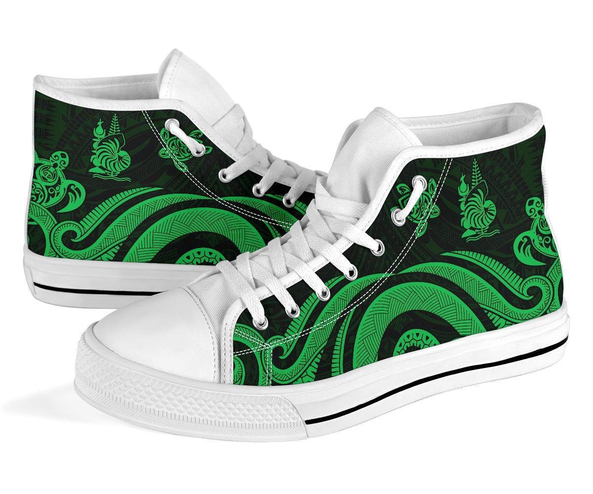 New Caledonia High Top Canvas Shoes - Green Tentacle Turtle - Polynesian Pride