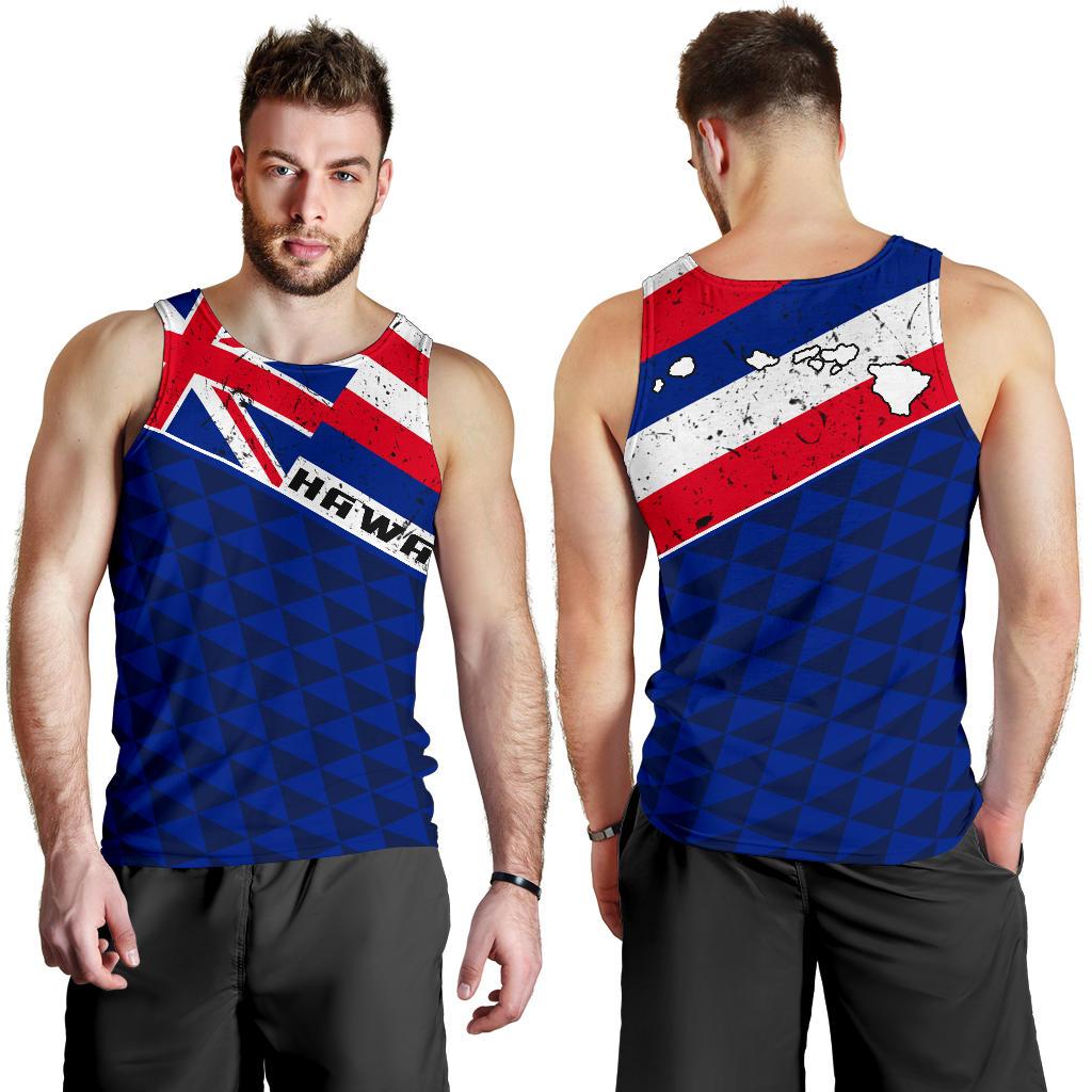 Hawaii Old Flag Men's Tank Top Blue - Polynesian Pride