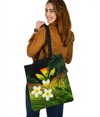 Kanaka Maoli (Hawaiian) Tote Bag, Polynesian Plumeria Banana Leaves Reggae - Polynesian Pride
