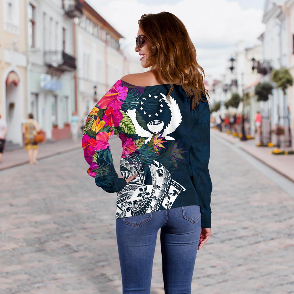 Pohnpei Women's Off Shoulder Sweater - Pohnpei Summer Vibes - Polynesian Pride