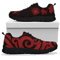Samoa Polynesian Sneakers - Red Tentacle Turtle - Polynesian Pride