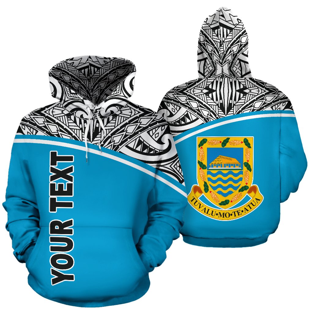Tuvalu Polynesian Custom Hoodie Curve Blue Unisex Blue - Polynesian Pride