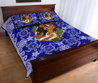 Hawaii Polynesian Quilt Bed Set - Hawaiian Dancing Girl Blue - Polynesian Pride