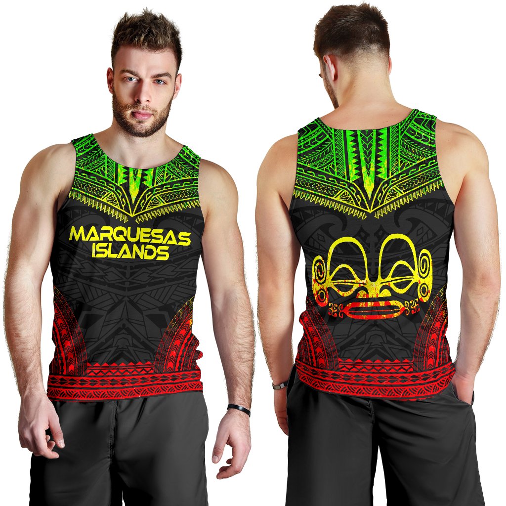 Marquesas Islands Men's Tank Top - Polynesian Chief Reggae Version - Polynesian Pride