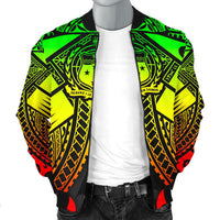 Samoa Polynesian Men's Bomber Jacket - Samoa Reggae Seal with Polynesian Tattoo - Polynesian Pride