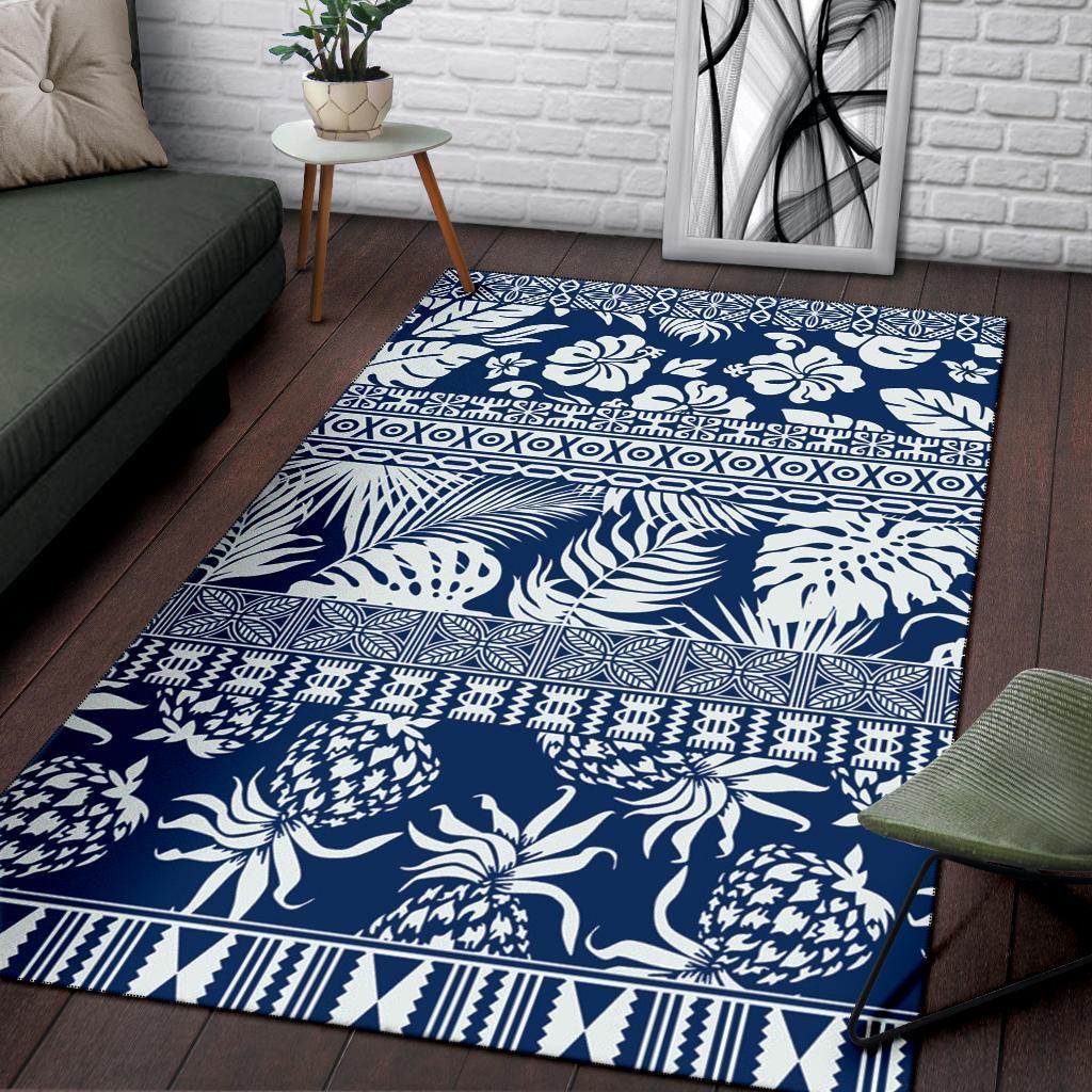 Polynesian Area Rug - Hibiscus Tropical Leaves Pattern - Polynesian Pride