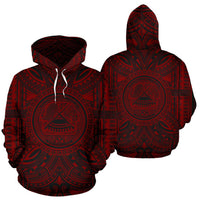 American Samoa ll Over Hoodie merican Samoa Coat of rms Polynesian Red Black - Polynesian Pride