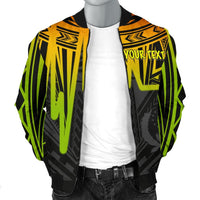Pohnpei Personalised Men's Bomber Jacket - Pohnpei Seal In Heartbeat Patterns Style (Reggae) - Polynesian Pride