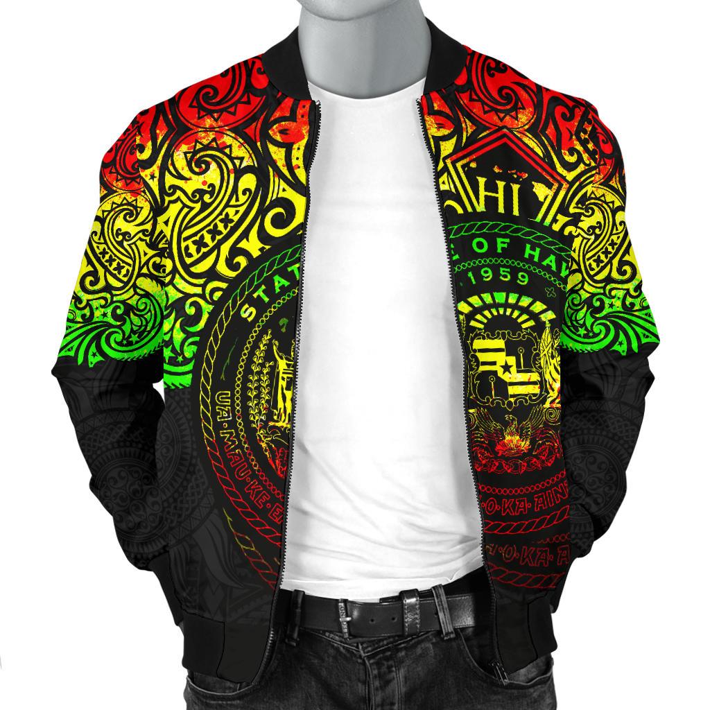 Polynesian Hawaii Bomber Jacket (Men) - Pride of Hawaii (Reggae) - Polynesian Pride
