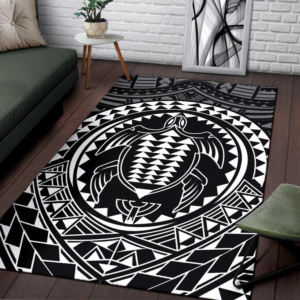 Hawaiian Kakau Honu Arc Polynesian Area Rug AH - Polynesian Pride