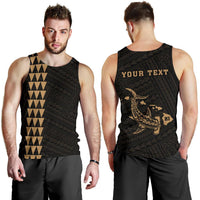 Hawaii Kakau Polynesian Hammerhead Shark Personalized Men's Tank Top - Gold Gold - Polynesian Pride