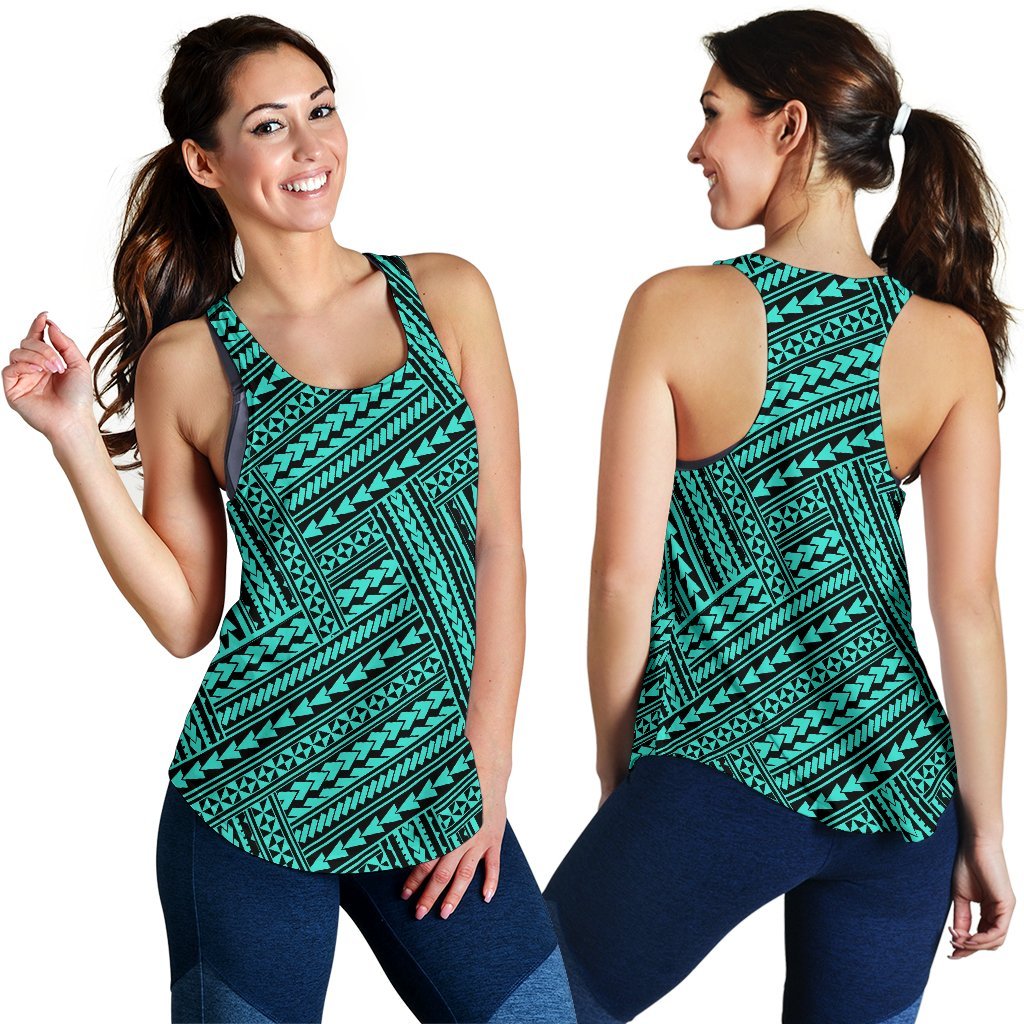 Polynesian Nation Turquoise Women's Racerback Tank Top - Polynesian Pride