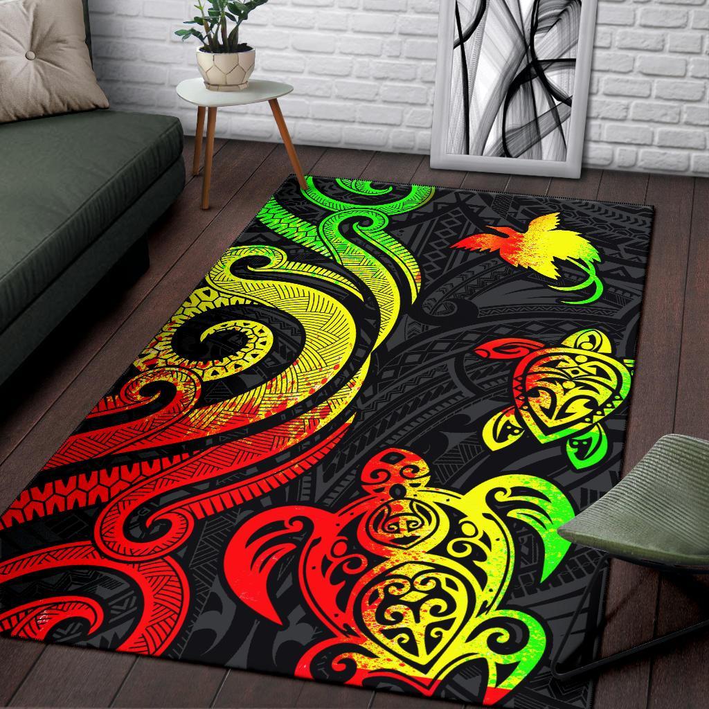 Papua New Guinea Area Rug - Reggae Tentacle Turtle - Polynesian Pride
