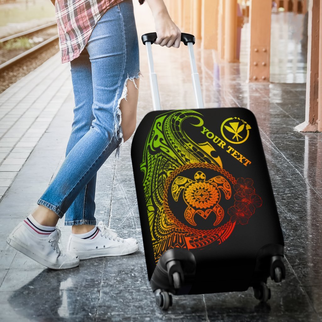 Hawaii Polynesian Personalised Luggage Covers - Vintage Polynesian Turtle (Reggae) - Polynesian Pride