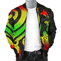 Papua New Guinea Men's Bomber Jacket - Reggae Tentacle Turtle - Polynesian Pride