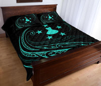 Austral Islands Quilt Bed Set - Turquoise - Frida Style - Polynesian Pride