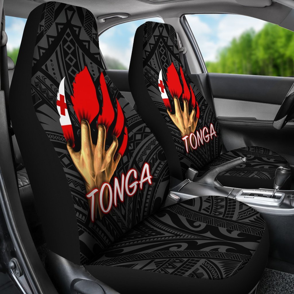 Tonga Car Seat Covers - Tongan Is Myself (Black) - Polynesian Pride
