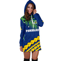 Tokelau Rugby Women Hoodie Dress Coconut Leaves - Polynesian Pride