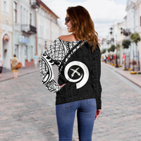 Vanuatu Women's Off Shoulder Sweater - Curve Style - Polynesian Pride