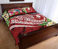 YAP Polynesian Quilt Bed Set - Summer Plumeria (Red) - Polynesian Pride