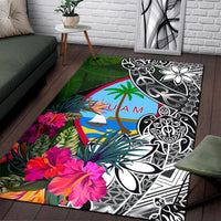 Guam Area Rug - Turtle Plumeria Banana Leaf - Polynesian Pride