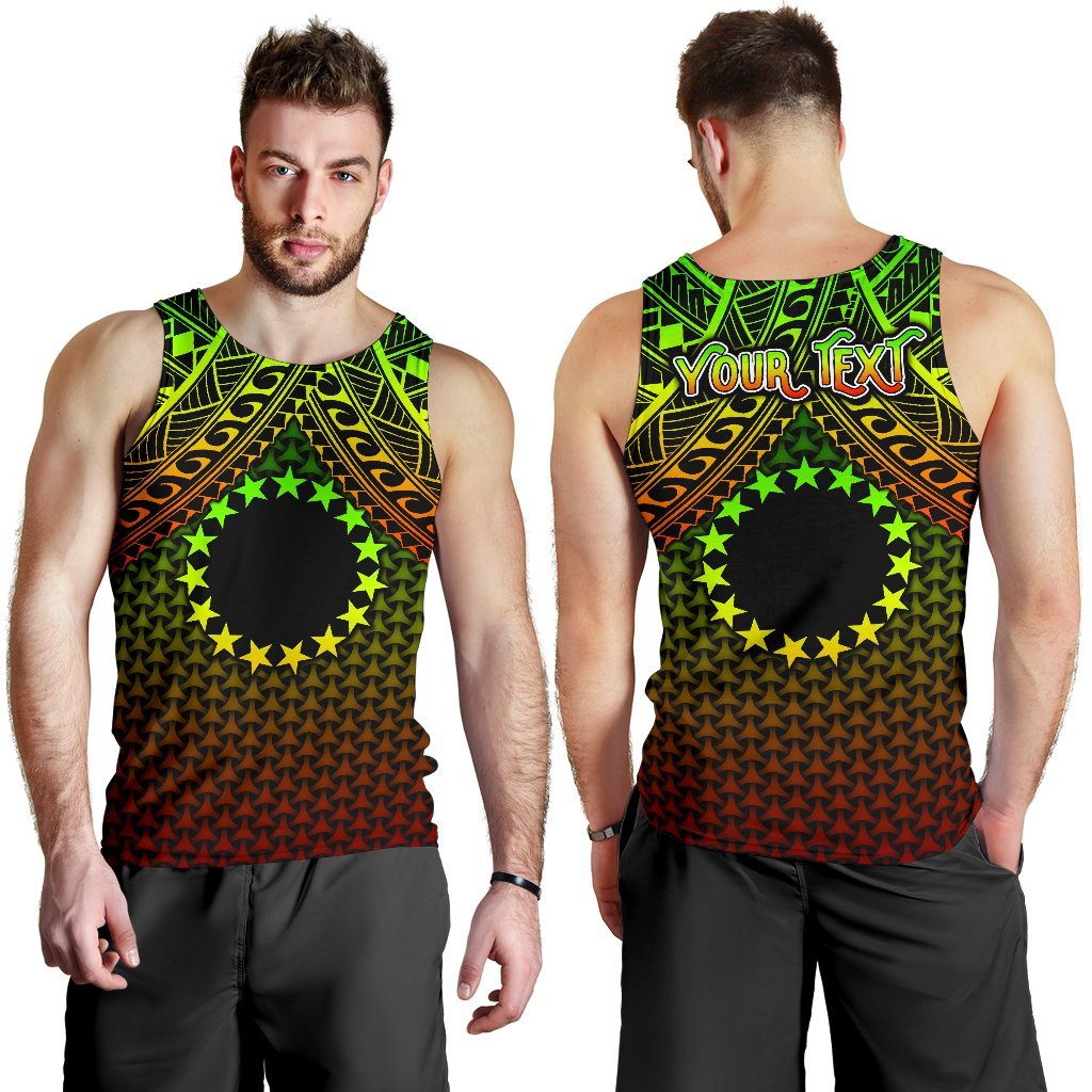 Polynesian Cook Islands Personalised Men's Tank Top - Reggae Vintage Polynesian Patterns - Polynesian Pride