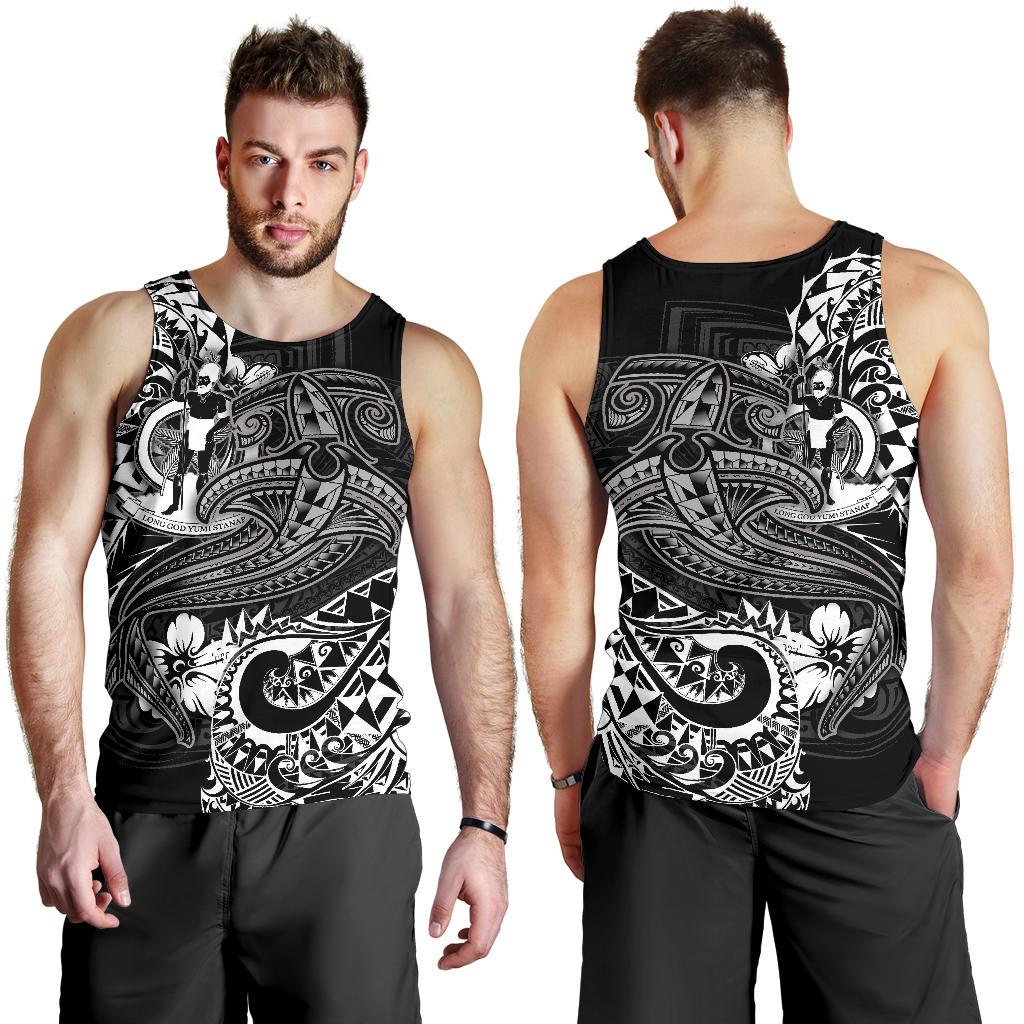 Vanuatu Polynesian Men's Tank Top - White Shark Polynesian Tattoo - Polynesian Pride