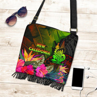 New Caledonia Polynesian Crossbody Boho Handbag - Hibiscus and Banana Leaves One Style One Size Reggae - Polynesian Pride
