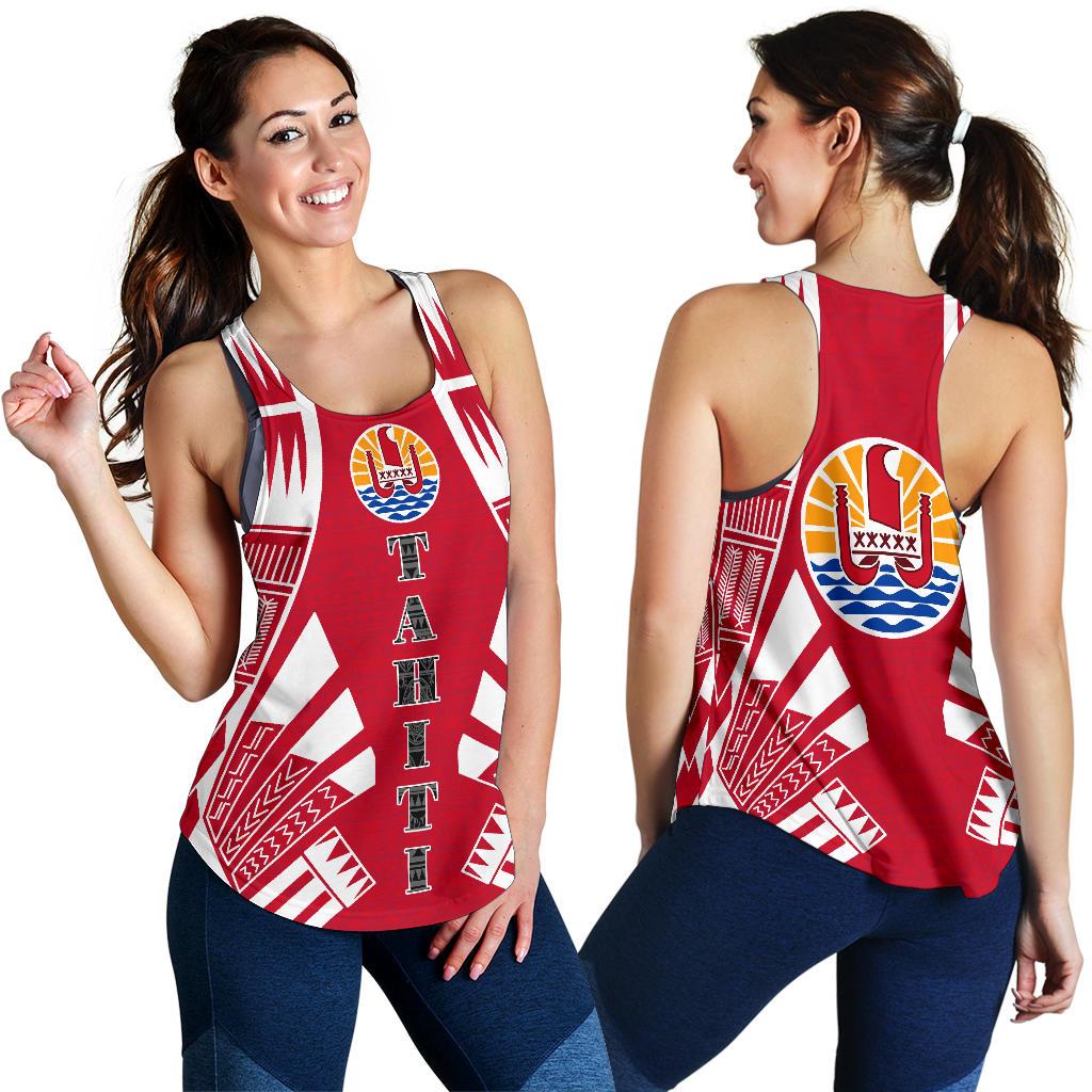 Tahiti Women Racerback Tank - Polynesian Tattoo Flag - Polynesian Pride