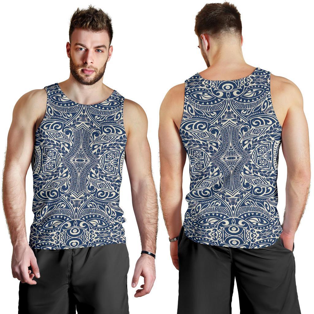 Polynesian Culture Blue White Hawaii Men's Tank Top - Polynesian Pride