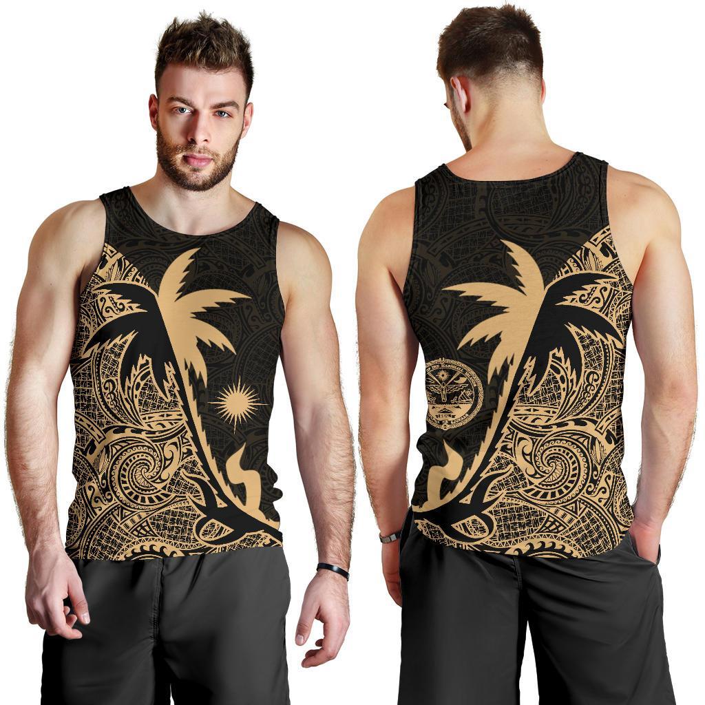 Marshall Islands Coconut Tree Men'S Tank Top Gold - Polynesian Pride
