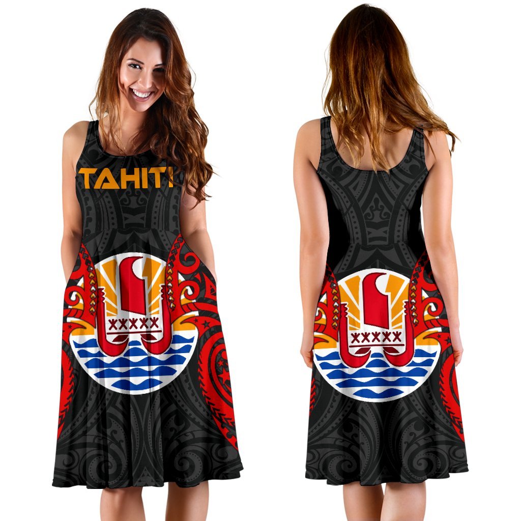 Tahiti Polynesian Midi Dress - Tahitians Spirit - Polynesian Pride