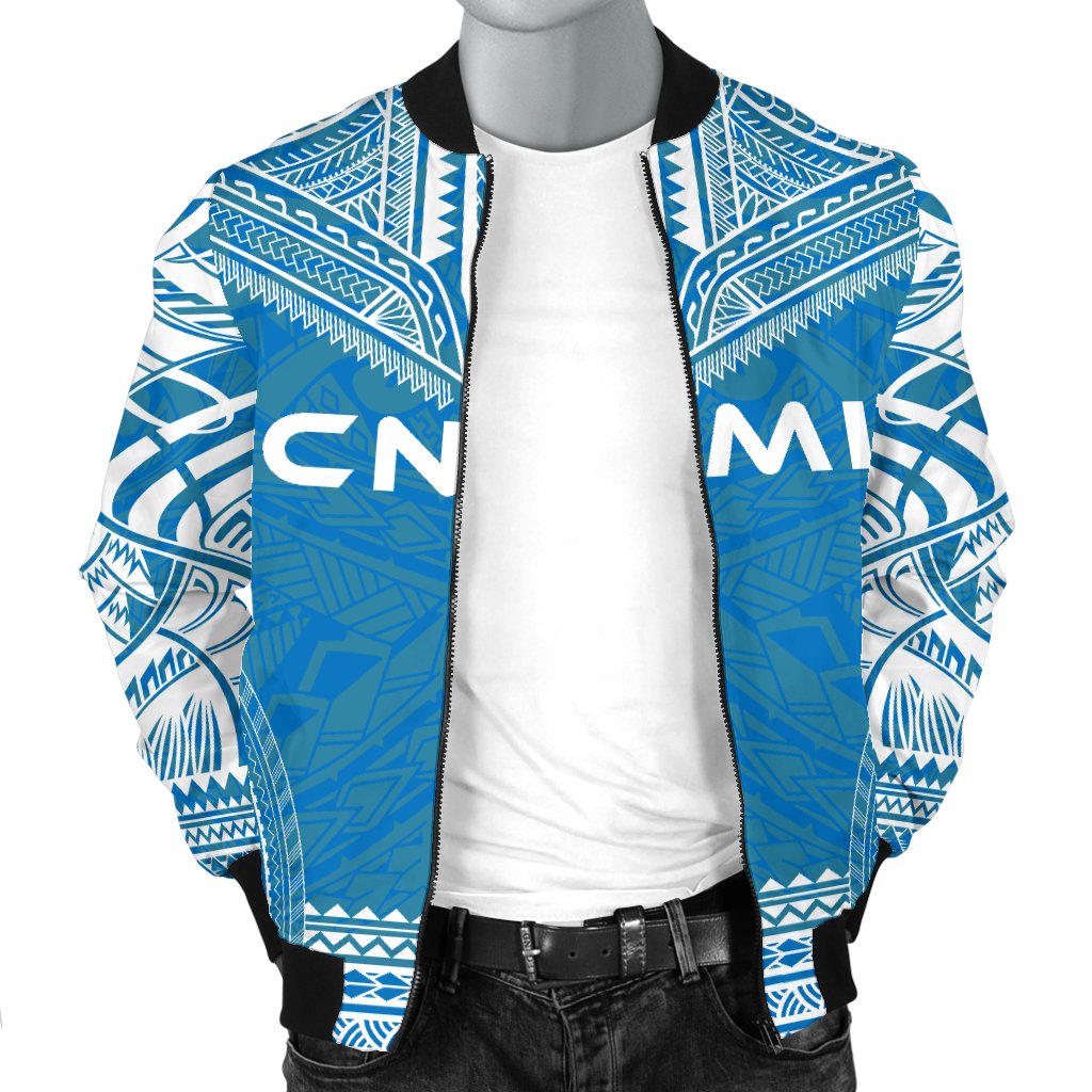 Northern Mariana Islands Flag Polynesian Chief Men's Bomber Jacket - Polynesian Pride