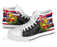 Hawaii High Top Shoes State Flag Polynesian Black Pride AH - Polynesian Pride