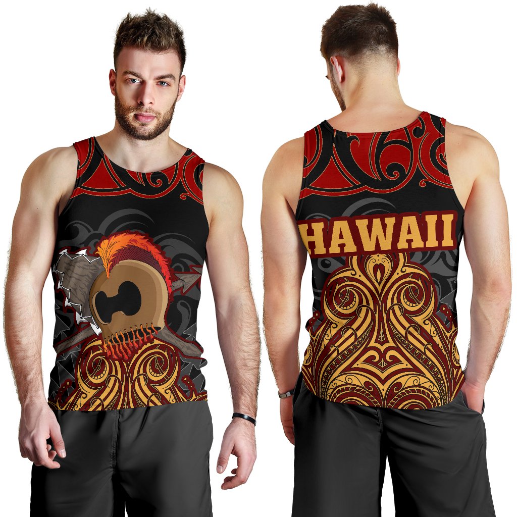 Hawaii Warrior Polynesian Men's Tank Top - Stock Style Black - Polynesian Pride