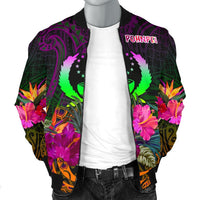 Pohnpei Men's Bomber jacket - Summer Hibiscus - Polynesian Pride