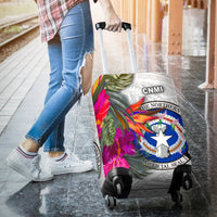Northern Mariana Islands Luggage Covers Polynesian Hibiscus White Pattern - Polynesian Pride